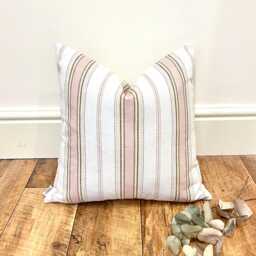 1734. Darcy Leila Blush Pink Embroidered 100% Cotton Cushion Cover, Various Sizes - thumbnail 1