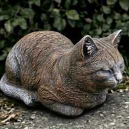 Laying Kitten Sculpture Concrete Cat Figurine Cement Animal Statue Outdoor Animals Ornament Handmade Sleeping Decoration Lover Gift - thumbnail 2