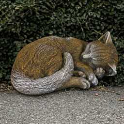 Laying Kitten Sculpture Concrete Cat Figurine Cement Animal Statue Outdoor Animals Ornament Handmade Sleeping Decoration Lover Gift - thumbnail 3