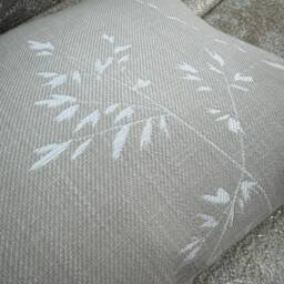 "Decorative Cushion Cover, Fern Leaf Pillow Cover , Beige Ivory , 12"" X 20" - thumbnail 3