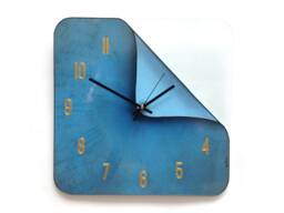 Dusty Blue Glass Wall Clock Unusual Clocks in Any Size - thumbnail 1
