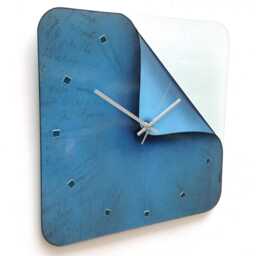 Dusty Blue Glass Wall Clock Unusual Clocks in Any Size - thumbnail 3