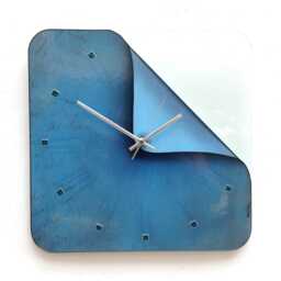 Dusty Blue Glass Wall Clock Unusual Clocks in Any Size - thumbnail 2