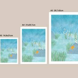 Sea Animals Poster - Children's Illustration Wall Decor Wall Art Nursery Room - thumbnail 3