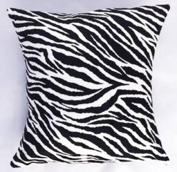 Zebra Pillow Cover, Designer Throw Pillow, Decorative Black & White Animal Print Cover - thumbnail 1