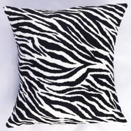 Zebra Pillow Cover, Designer Throw Pillow, Decorative Black & White Animal Print Cover - thumbnail 2