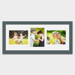 Multi Photo Picture Frame - Grey Wooden Collage, Holds 3 Photos - thumbnail 3