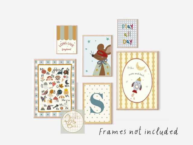 Set Of Personalised Whimsical Gallery Wall Prints For A Playroom, Bedroom Or Nursery - Unframed - image 1