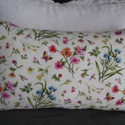 Spring Floral Pillow Cover Cotton Toss Pillow, Country Decor - thumbnail 3
