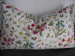 Spring Floral Pillow Cover Cotton Toss Pillow, Country Decor - thumbnail 1