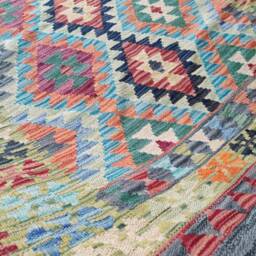 Kilim Rug Classic, Handmade Artisan Afghan Turkish Aztec Geometric Wool 152x109 cm - thumbnail 4