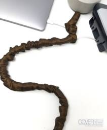 Chocolate Brown Silk Thin-Syle Lamp Cord Cover, 9 Ft, Made in Usa - thumbnail 1