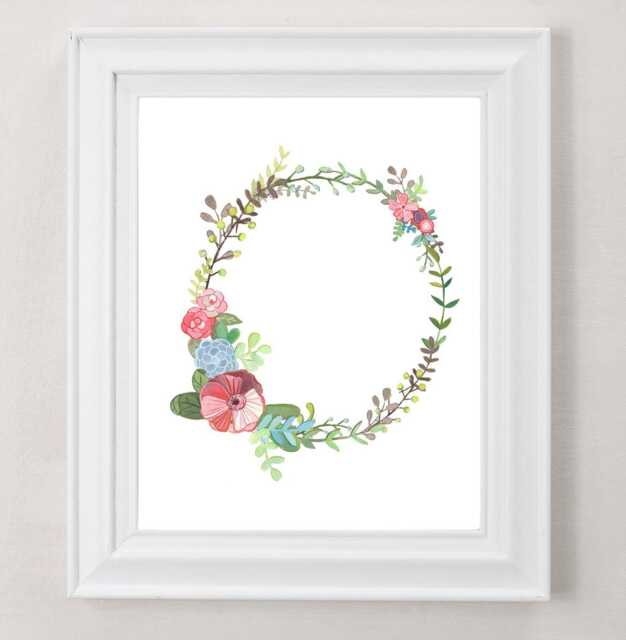 O - Floral Letter Illustration Nursery Wall Decor Decorative Botanical Initial For Baby Or Child's Room Newlywed Gift Art - image 1