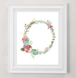 O - Floral Letter Illustration Nursery Wall Decor Decorative Botanical Initial For Baby Or Child's Room Newlywed Gift Art - thumbnail 1