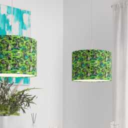 Lime Green Day Of The Dead Toile Skeleton Velvet Lampshade - Drum Lamp Shade 25cm 30cm 35cm 40cm 45cm Table Lamp Ceiling Pendant Horror - thumbnail 3