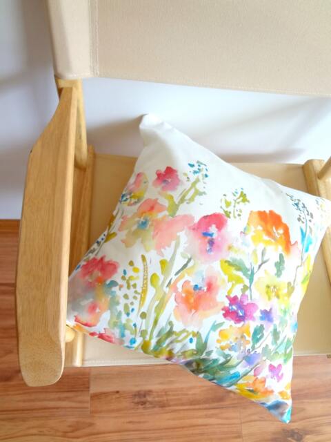 Watercolor Floral Pillow Cover, Designer Accent, 18x18, 20x20, 22x22, 24x24 Covers - image 1