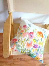 Watercolor Floral Pillow Cover, Designer Accent, 18x18, 20x20, 22x22, 24x24 Covers - thumbnail 1