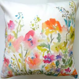 Watercolor Floral Pillow Cover, Designer Accent, 18x18, 20x20, 22x22, 24x24 Covers - thumbnail 3