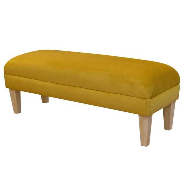 Gold Velvet Footstool - Luxury Upholstered Bench Handmade in Britain - image 1