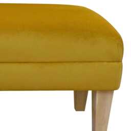 Gold Velvet Footstool - Luxury Upholstered Bench Handmade in Britain - thumbnail 3