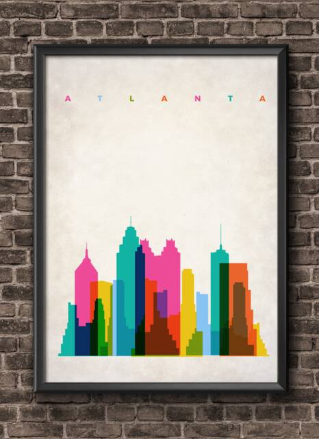 Atlanta Home Decor Wall Art, Atlanta Skyline, Poster, Wall Art - image 1