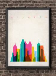 Atlanta Home Decor Wall Art, Atlanta Skyline, Poster, Wall Art - thumbnail 1
