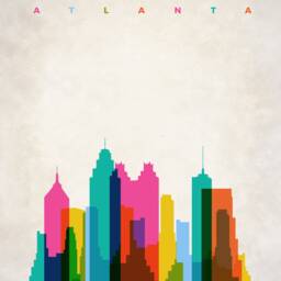 Atlanta Home Decor Wall Art, Atlanta Skyline, Poster, Wall Art - thumbnail 2