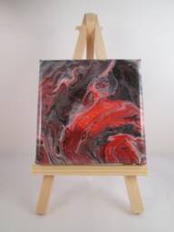 Paint Pouring, Pour Art, Resin Painted Canvas, Poured Paint, Fluid Cell Painting, Wall Framed Abstract - thumbnail 1
