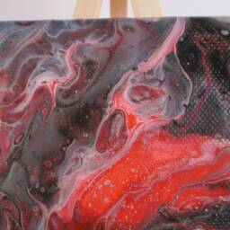 Paint Pouring, Pour Art, Resin Painted Canvas, Poured Paint, Fluid Cell Painting, Wall Framed Abstract - thumbnail 2