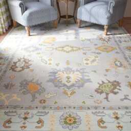 Handwoven Wool Oushak Rug, Gray, Mint Green, Custom Size Ar_3150 - thumbnail 3