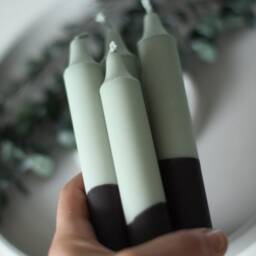 Dip Dye Candles/Black Eucalyptus Set Of 4 Gift - thumbnail 4