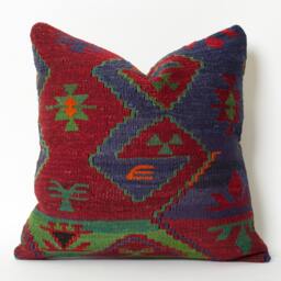 Handwoven Kilim Pillow Cover Southwestern Shabby Chic Throw - thumbnail 2