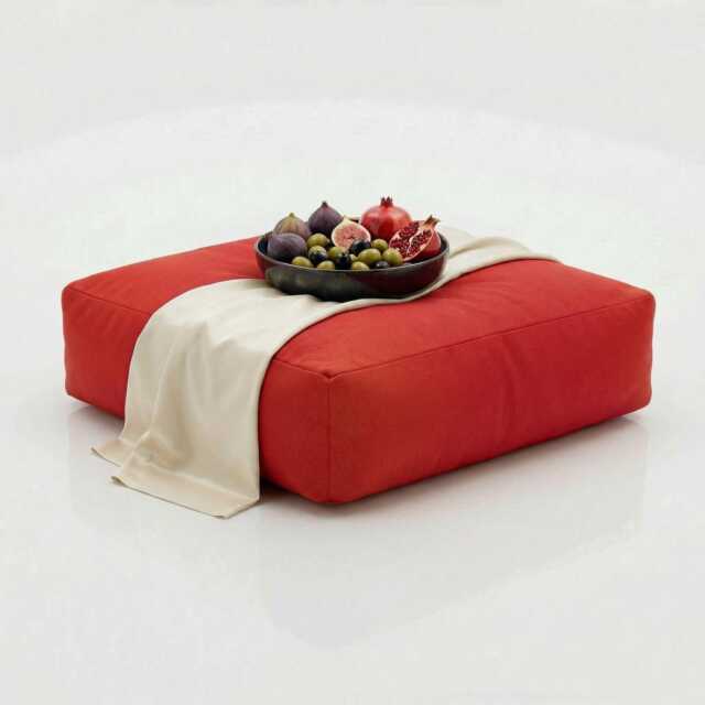 Red Square Bean Bag Floor Cushion Water Resistant Outdoor Seat - image 1