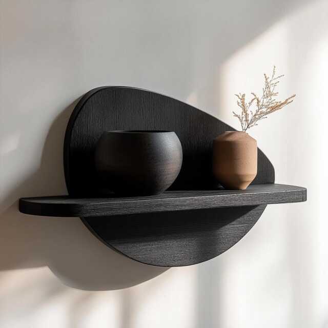Floating Shelves, Natural Wood Shelf, Consoleless Wooden Bookcase - image 1