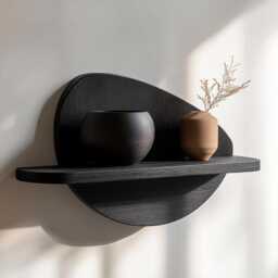 Floating Shelves, Natural Wood Shelf, Consoleless Wooden Bookcase - thumbnail 1