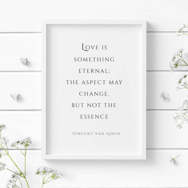 Love Is Something Eternal Print - Romantic Wall Art Vincent Van Gogh Quote Wedding Or Anniversary Gift Unframed - image 1