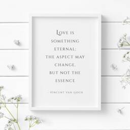 Love Is Something Eternal Print - Romantic Wall Art Vincent Van Gogh Quote Wedding Or Anniversary Gift Unframed - thumbnail 1