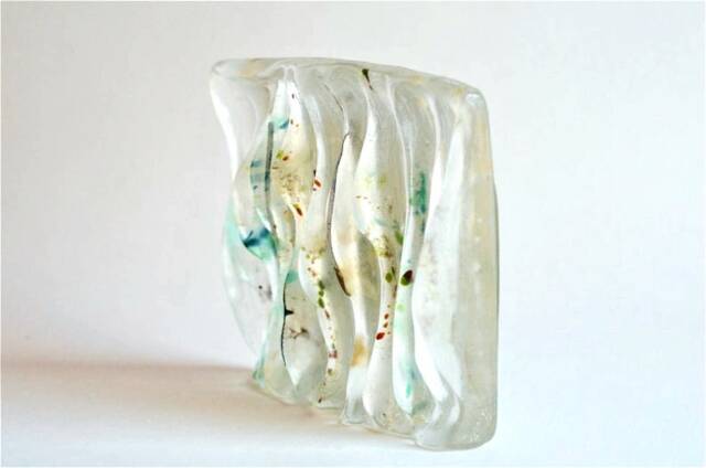 Waves Murano Glass Sculpture, Cast Glass - image 1