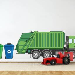 Garbage Truck Decal Playroom Decor Vinyl Sticker Kid Room Wall Art Kids Vinyl - thumbnail 2