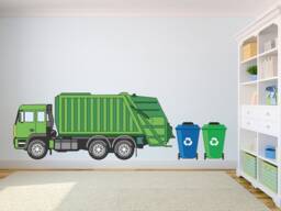Garbage Truck Decal Playroom Decor Vinyl Sticker Kid Room Wall Art Kids Vinyl