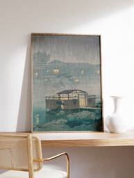 Hasui Kawase, Evening Onsen, Japanese Poster, Travel Wall Art Decor, Exhibition Print, Art, Oriental Gift Idea, A1/A2/A3/A4 - thumbnail 1