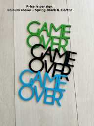 Wooden Game Over Wall Quote Sign/Plaque - Boys Girls Gaming Bedroom Decor - thumbnail 1