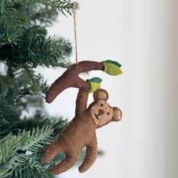 Safari Animal Christmas Ornament Set, Felt Giraffe, Elephant, Zebra, Biodegradable Ornament, From Ganapati Crafts - thumbnail 4