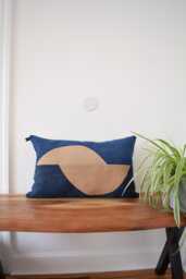Denim Pillow Cover , Patchwork Denim 14'' X 22'' - thumbnail 1