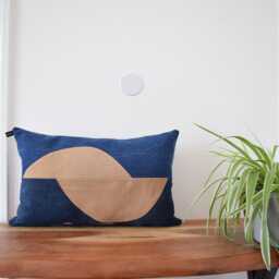 Denim Pillow Cover , Patchwork Denim 14'' X 22'' - thumbnail 2