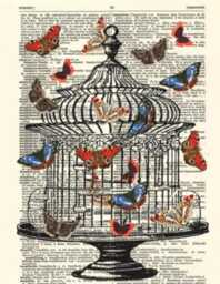 Butterflies Print Original Art, Printed On Vintage Dictionary Pages - thumbnail 2