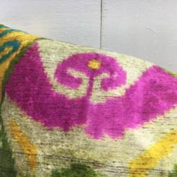 Handwoven Silk Ikat Pillow Cover 12x20 - Decorative Accent - thumbnail 3