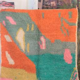 Colorful Moroccan Rug, Custom Fabulous Boujad Abstract Multicolored Carpet, Handmade Bohemian Rug - thumbnail 2