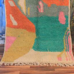Colorful Moroccan Rug, Custom Fabulous Boujad Abstract Multicolored Carpet, Handmade Bohemian Rug - thumbnail 3