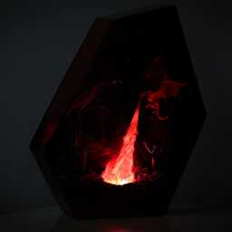 Exclusive Handmade Fire Dragon Resin Lamp - Fantasy Skyrim Night Light, Mystical Flame-Breathing Decor For Home Or Gift - thumbnail 3